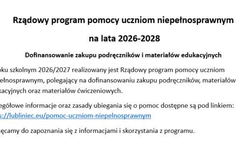 Zdjęcie do Rządowy program pomocy uczniom niepełnosprawnym  na lata 2026-2028 